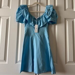 NWT Never a Wallflower Designer Light Blue Air Poplin Chloe Dress Size XS